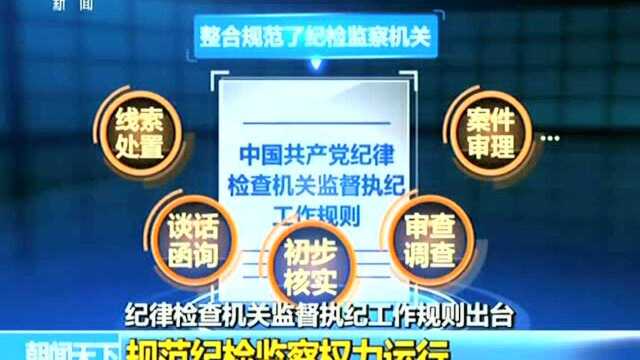 纪律检查机关监督执纪工作规则出台 规范纪检监察权力运行