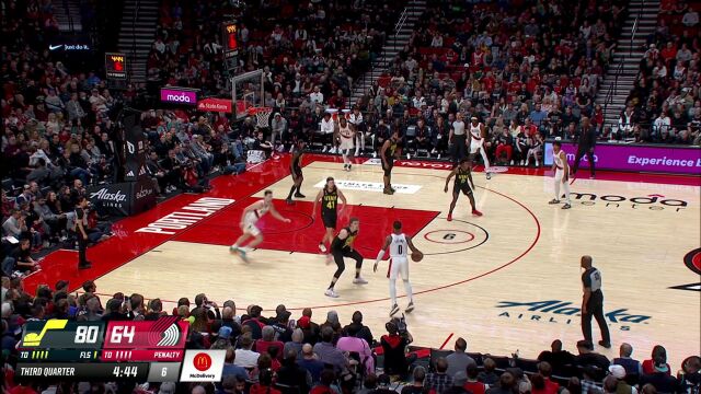 NBA常规赛：爵士vs开拓者第3节中文解说回放