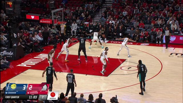 步行者100-116开拓者 利拉德复出21+6开拓者送步行者三连败