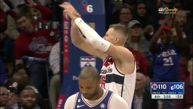 NBA常规赛：奇才vs费城第4节英文原声回放