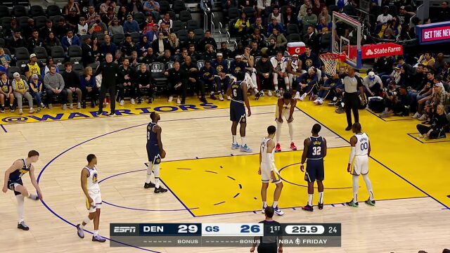 NBA季前赛：掘金vs勇士中文解说全场回放