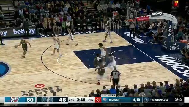 NBA常规赛：雷霆vs森林狼中文解说全场回放