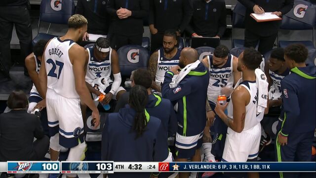 NBA常规赛：雷霆vs森林狼英文原声全场回放