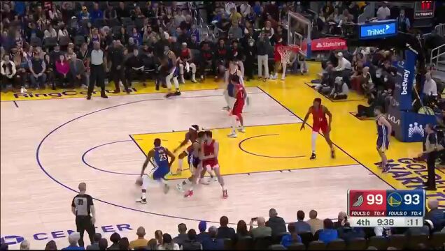 NBA常规赛：开拓者vs勇士第4节中文解说回放