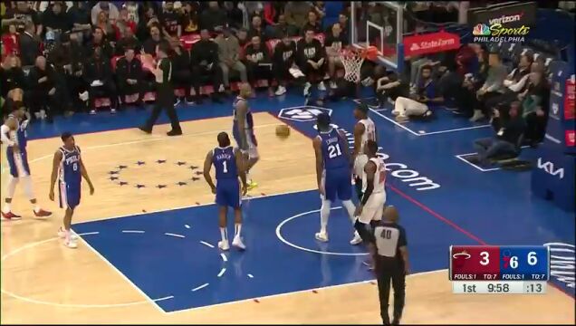NBA常规赛：热火vs76人第1节英文原声回放