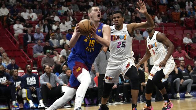 掘金112-108热火 掘金6人上双终结热火三连胜