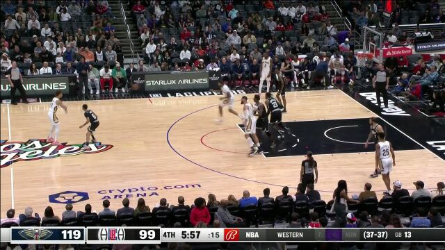  NBA常规赛：鹈鹕vs快船中文解说全场回放