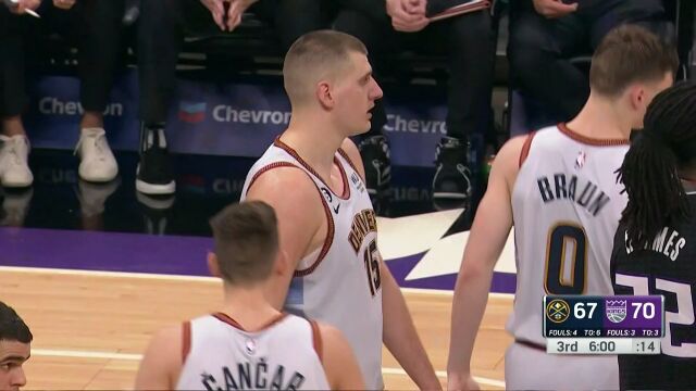 NBA常规赛：掘金vs国王第3节中文解说回放