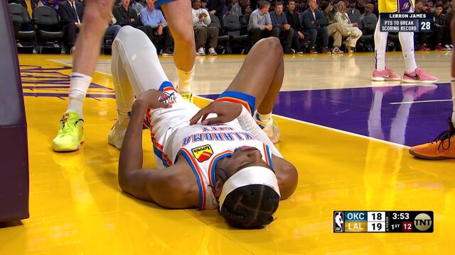 NBA常规赛：雷霆vs湖人第1节中文解说回放