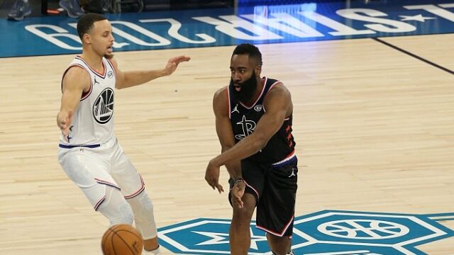 2019NBA全明星哈登集锦 全场12分炫酷撤步三分一锤定音