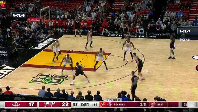 NBA常规赛：火箭vs热火第1节中文解说回放