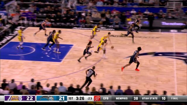 NBA常规赛：湖人vs魔术第1节中文解说回放