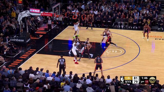 湖人vs尼克斯第3节中文解说回放