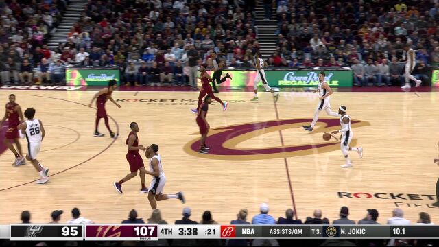 马刺vs骑士精华回放 米切尔41分带队取胜