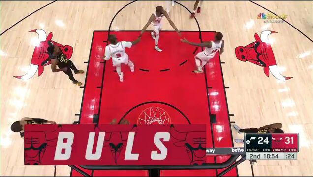 NBA常规赛：爵士vs公牛第2节英文原声回放