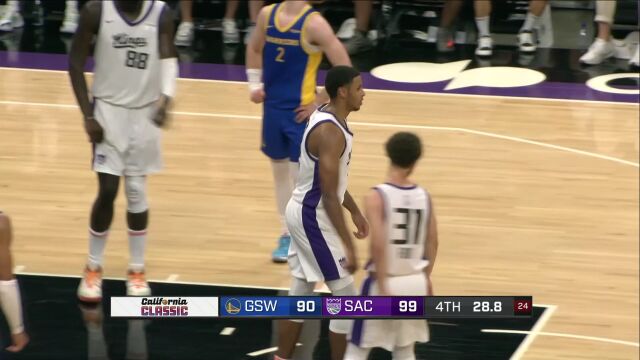 NBA夏季联赛：勇士vs国王第4节英文原声回放