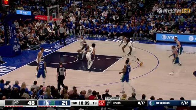 马刺vs独行侠第2节中文解说回放