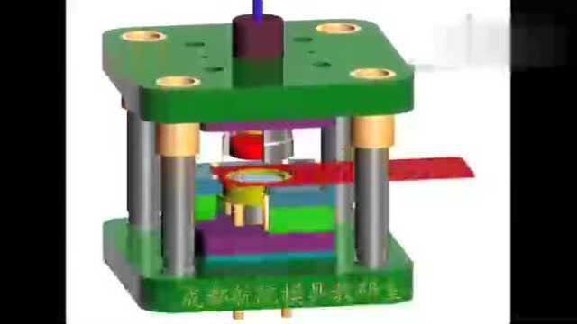 级进模具设计之拉伸模具动作,讲解每一步单工序时如何拉伸