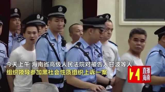 甘波涉黑案二审公开宣判:驳回上诉 维持原判