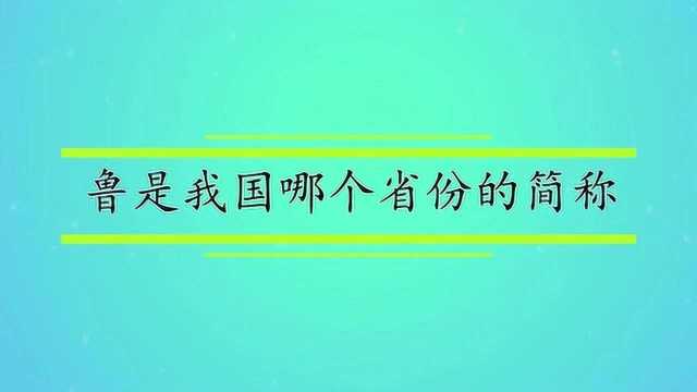 鲁是我国哪个省份的简称