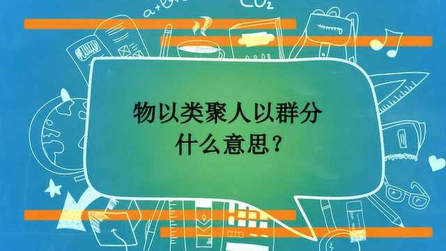 物以类聚人以群分什么意思?