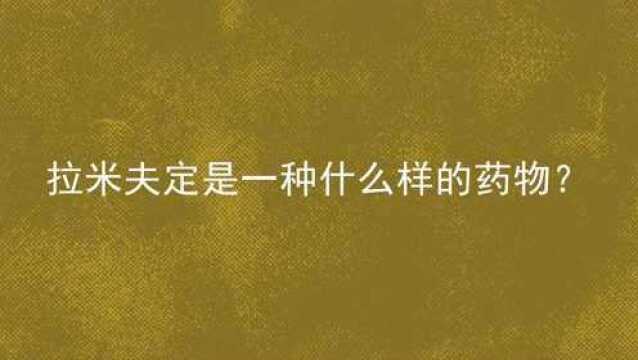 拉米夫定是一种什么样的药物?