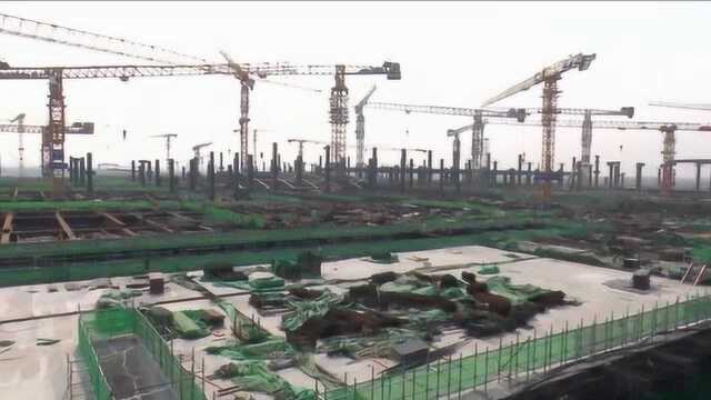 京雄城际铁路雄安站建设施工现场