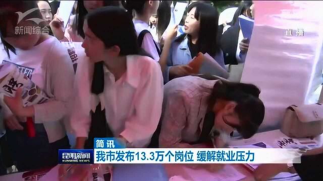 昆明市发布13.3万个岗位 缓解就业压力