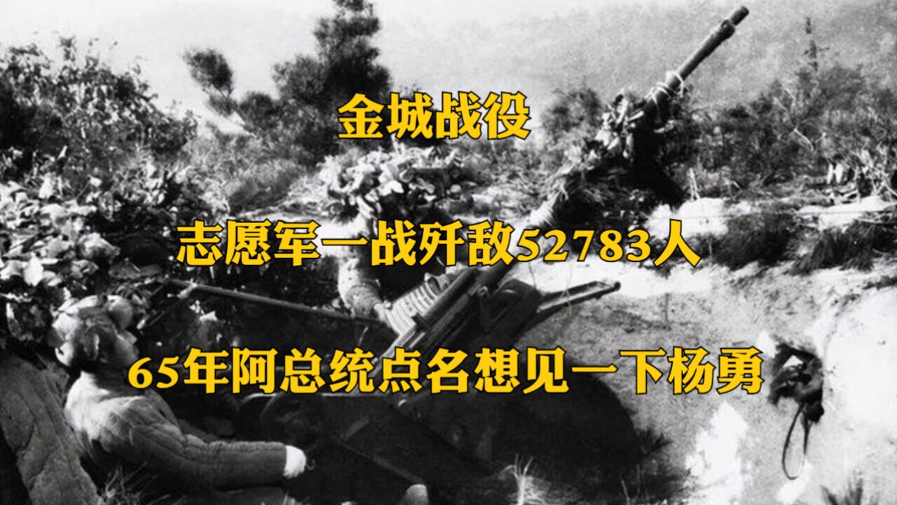 金城战役:志愿军一战歼敌52783人,65年阿总统点名想见一下杨勇(全)