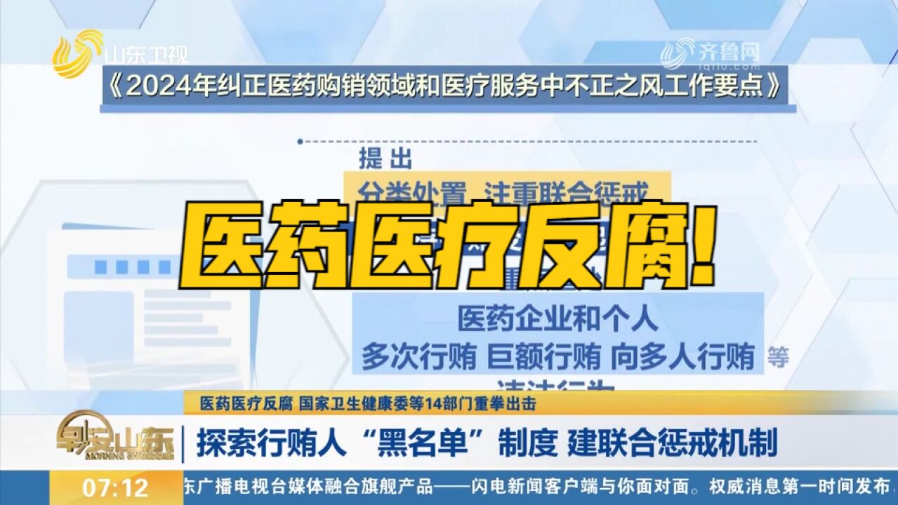 医药医疗反腐!探索行贿人“黑名单”制度,建立联合惩戒机制