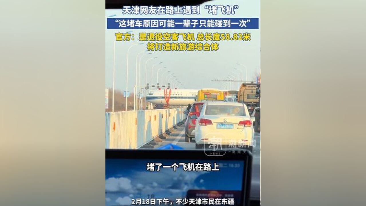 天津网友马路上遇到“堵飞机”官方:是退役空客飞机 历经23天安全运抵天津东疆 将打造新旅游综合体