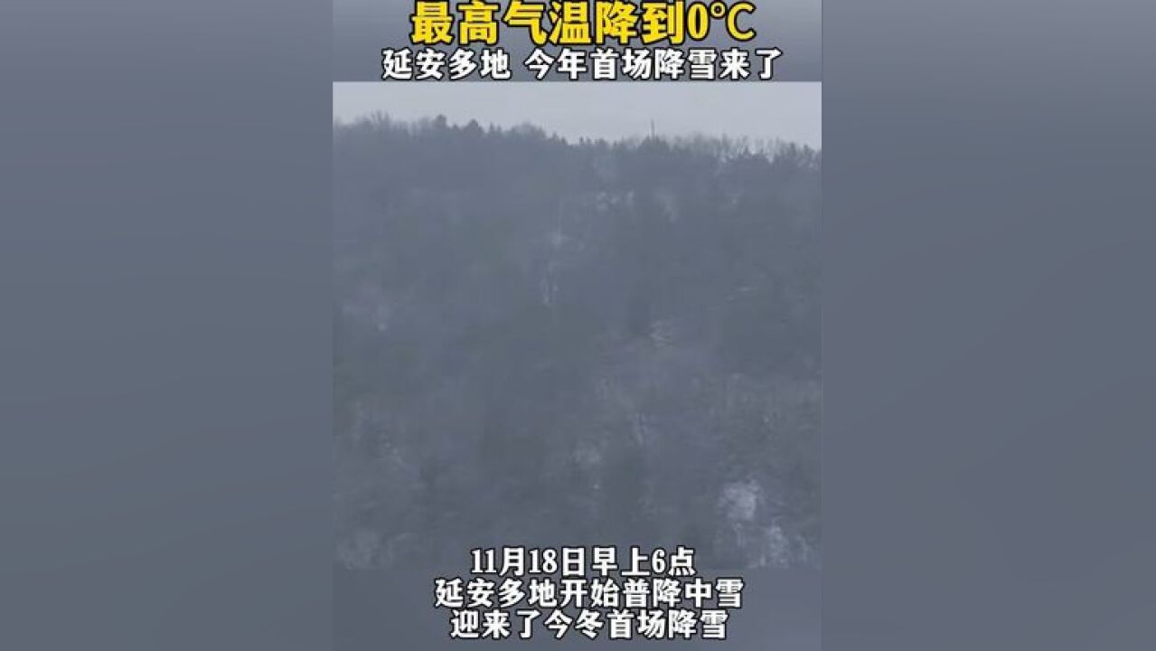 最高气温降到0℃ 延安多地今年首场降雪来了!