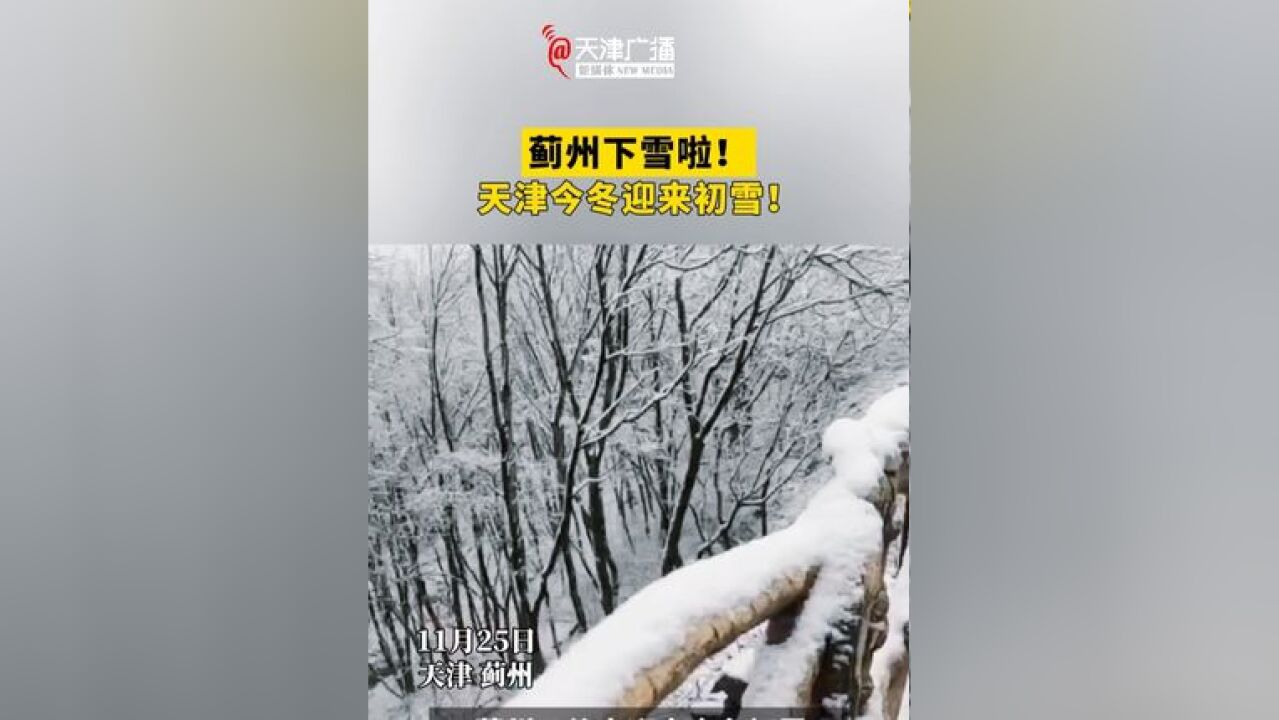 蓟州下雪啦!天津今冬迎来初雪!