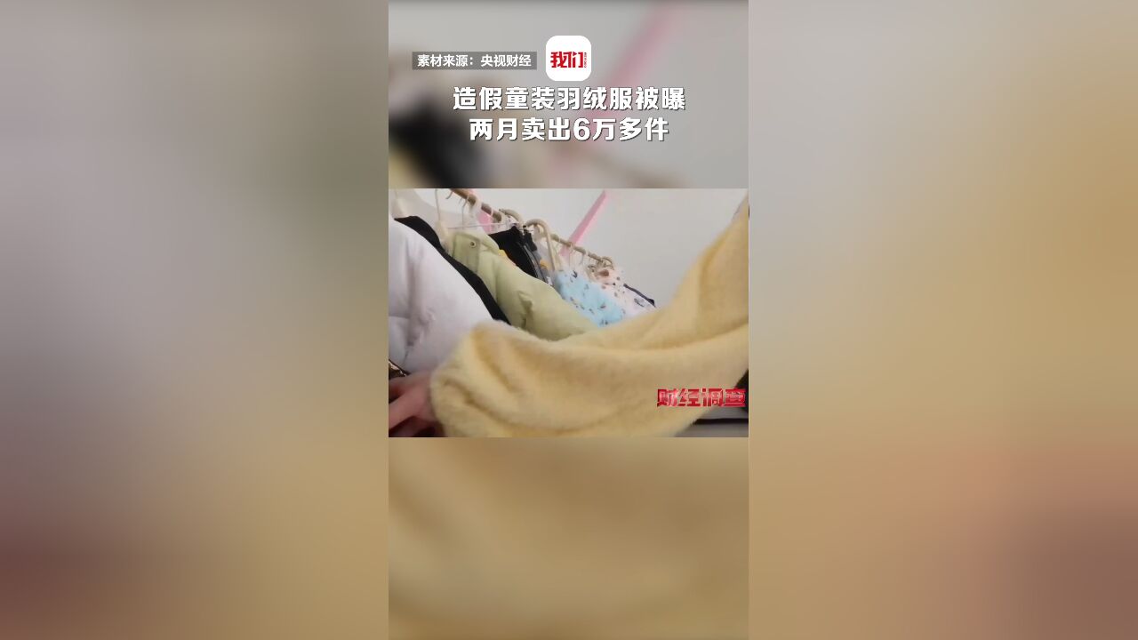 造假童装羽绒服两月卖出6万多件