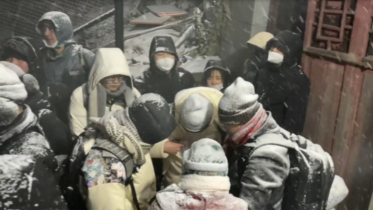 泰山降起今年第一场雪:游客零下25度天气下等日出,帽子积满白雪