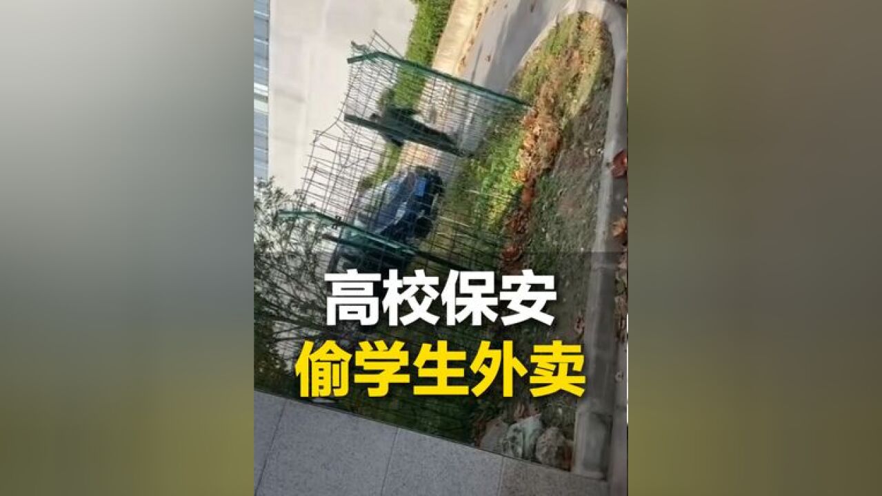 网传南京一高校保安偷学生外卖,女子大声喝止 保安充耳不闻,已报警 等待后续调查