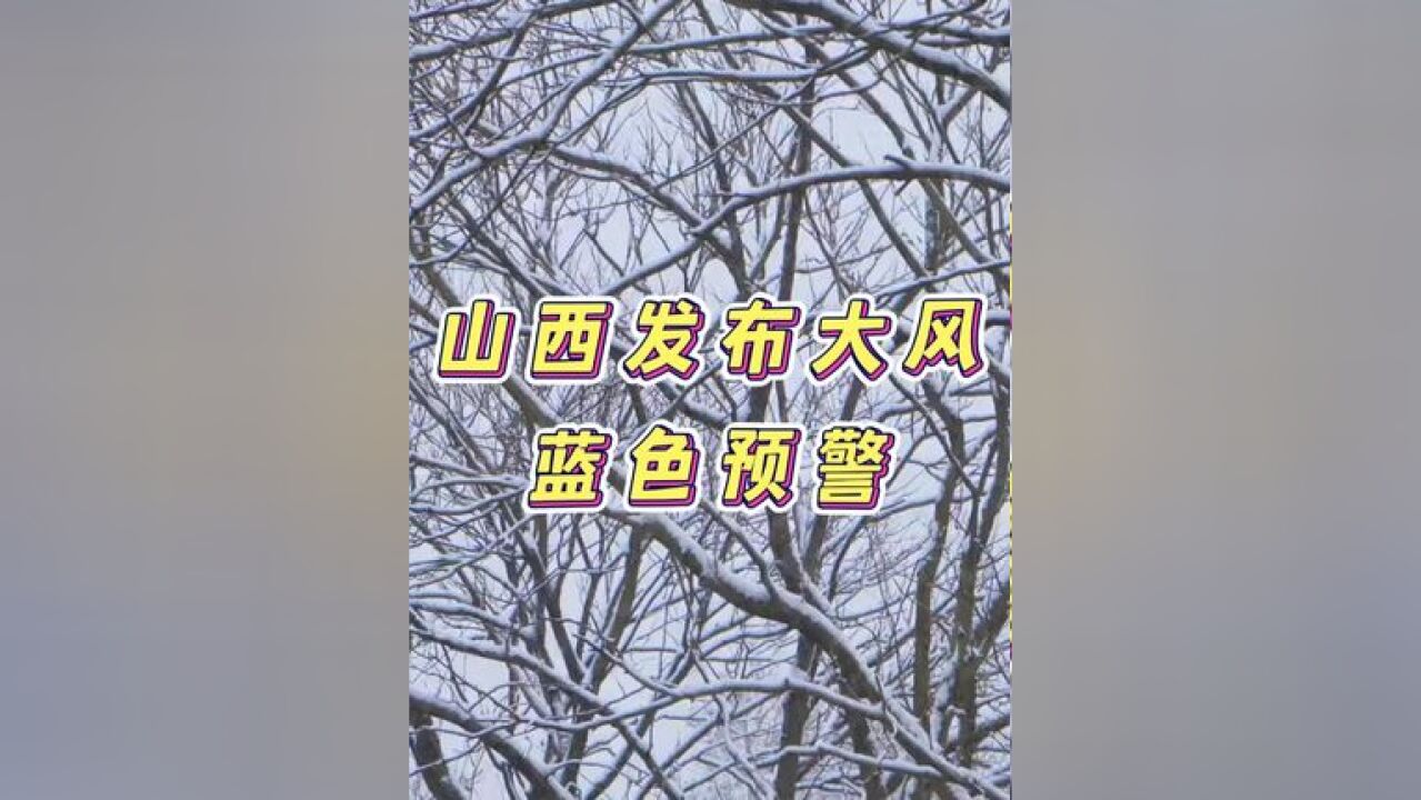 山西发布大风蓝色预警 山西省气象台2024年11月29日10时30分变更大风蓝色预警