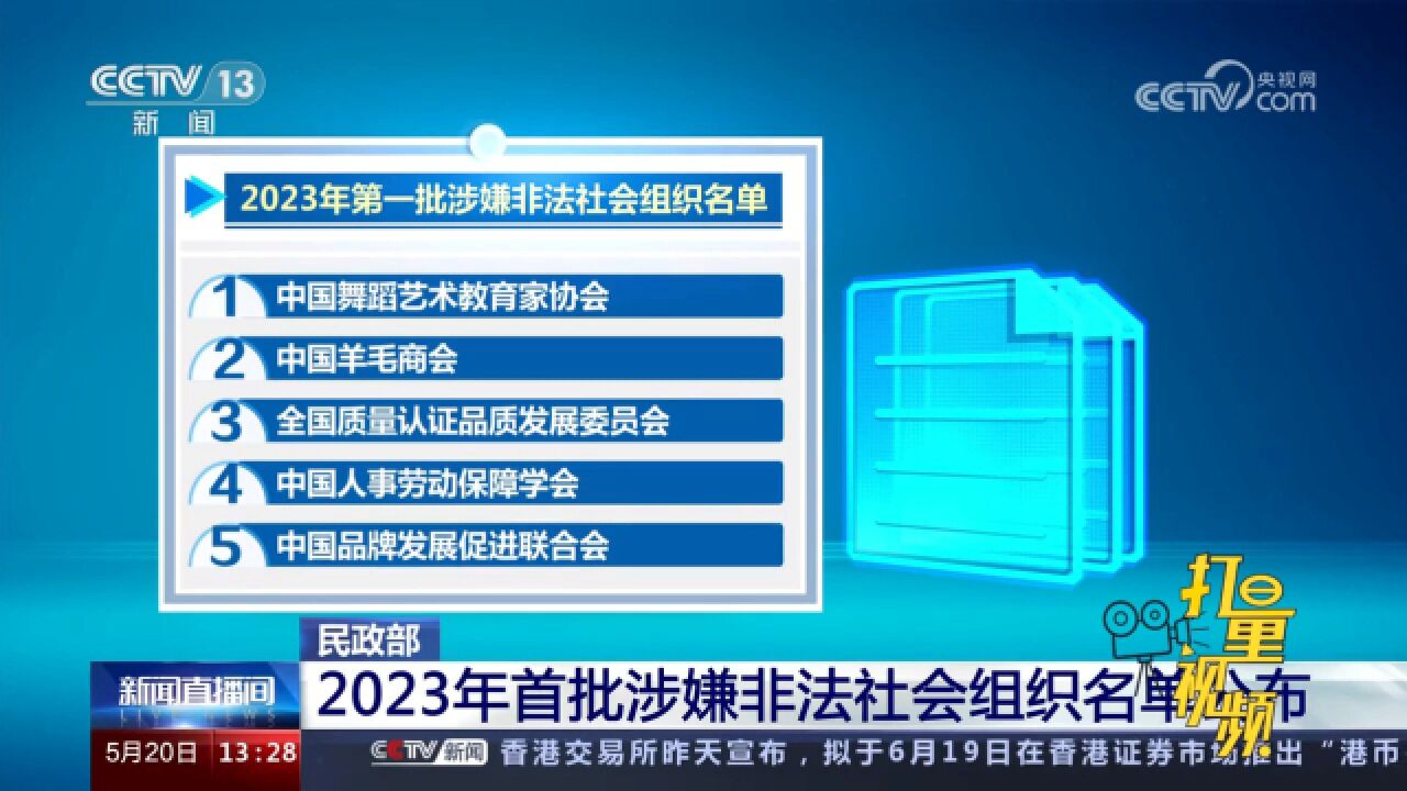 民政部:2023年首批涉嫌非法社会组织名单公布