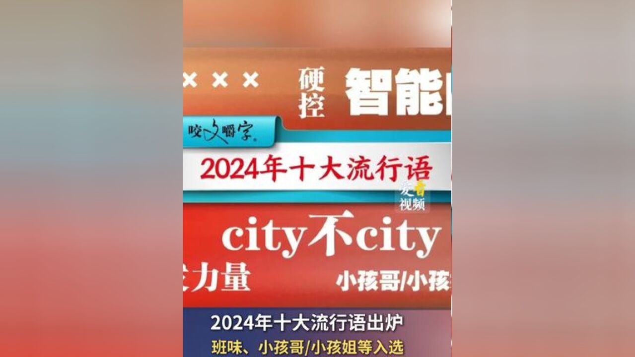 2024年十大流行语出炉,班味、小孩哥/小孩姐等入选