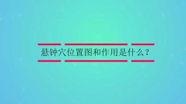 悬钟穴位置图和作用是什么?