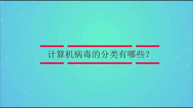 计算机病毒的分类有哪些?