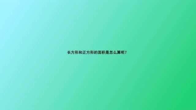 长方形和正方形的面积是怎么算呢?