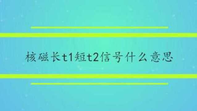 核磁长t1短t2信号什么意思