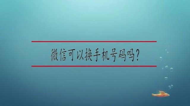 微信可以换手机号码吗?