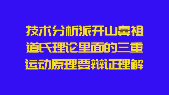 技术分析的开山鼻祖,道氏理论里面的三重运动原理,要辩证理解