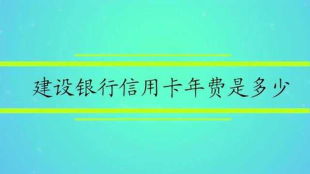 建设银行信用卡年费是多少