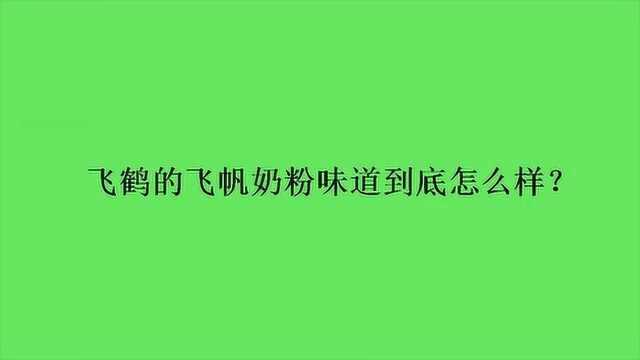 飞鹤的飞帆奶粉味道到底怎么样?