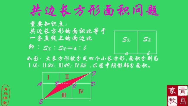 小学数学奥数系列讲座,共边长方形面积问题,你会做吗