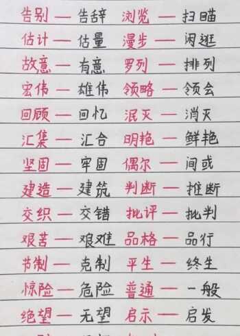 近义词大集合，你再来补充一下吧