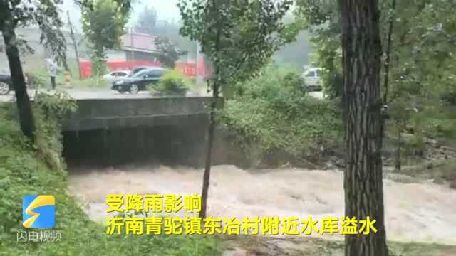 30秒丨暴雨天沂南青驼镇部分村民冒险捕鱼 记者提醒:太危险 不可取